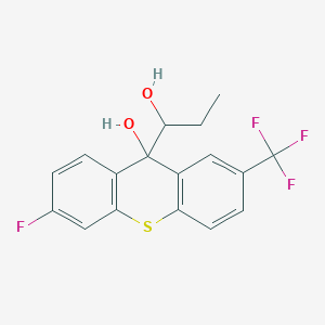 molecular formula C17H14F4O2S B12674452 6-Fluoro-2-trifluoromethyl-9-hydroxythioxanthene-9-propan-1-ol CAS No. 85721-03-5
