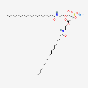 molecular formula C44H83N2NaO9S B12674553 Sodium 1,4-bis(2-((1-oxooctadecyl)amino)ethyl) sulphonatosuccinate CAS No. 69001-55-4