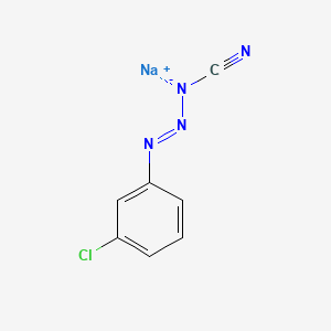 molecular formula C7H4ClN4Na B12674590 3-(m-Chlorophenyl)-2-triazene-1-carbonitrile, sodium salt CAS No. 56332-32-2