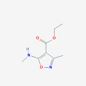 molecular formula C8H12N2O3 B1267460 Ethyl 3-methyl-5-(methylamino)-1,2-oxazole-4-carboxylate CAS No. 87529-18-8