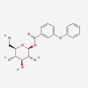 molecular formula C19H20O8 B12674602 beta-D-Glucopyranose, 1-(3-phenoxybenzoate) CAS No. 69426-23-9