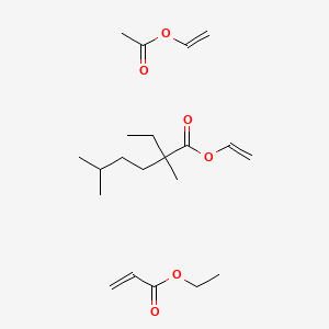 molecular formula C21H36O6 B12674625 Ethenyl acetate;ethenyl 2-ethyl-2,5-dimethylhexanoate;ethyl prop-2-enoate CAS No. 141667-71-2