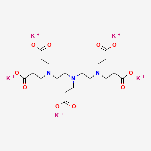 molecular formula C19H28K5N3O10 B12674637 Pentapotassium N,N-bis(2-(bis(2-carboxyethyl)amino)ethyl)-beta-alaninate CAS No. 73338-66-6