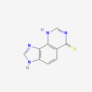 molecular formula C9H6N4S B12674729 3H-Imidazo(4,5-h)quinazoline-6-thiol CAS No. 53449-50-6