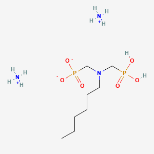 molecular formula C8H27N3O6P2 B12674770 Diammonium dihydrogen ((hexylimino)bis(methylene))bisphosphonate CAS No. 94107-70-7