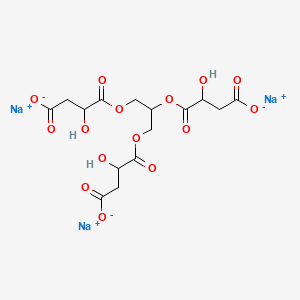 molecular formula C15H17Na3O15 B12674784 trisodium;4-[2,3-bis[(3-carboxylato-2-hydroxypropanoyl)oxy]propoxy]-3-hydroxy-4-oxobutanoate CAS No. 41947-61-9