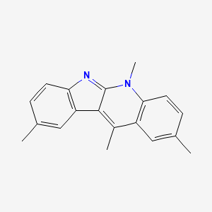 molecular formula C19H18N2 B12674837 2,5,9,11-Tetramethyl-5H-quinindoline CAS No. 158470-95-2