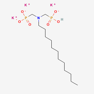 molecular formula C14H30K3NO6P2 B12674849 Tripotassium hydrogen ((dodecylimino)bis(methylene))bisphosphonate CAS No. 94230-68-9