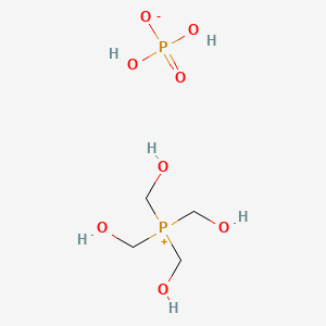 molecular formula C4H14O8P2 B12674852 Tetrakis(hydroxymethyl)phosphonium dihydrogen phosphate CAS No. 34762-86-2