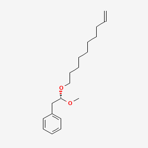 molecular formula C19H30O2 B12674888 Benzene, (2-(9-decenyloxy)-2-methoxyethyl)- CAS No. 72939-48-1
