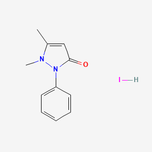 molecular formula C11H13IN2O B12674941 1,2-Dihydro-1,5-dimethyl-2-phenyl-3H-pyrazol-3-one monohydroiodide CAS No. 93841-80-6