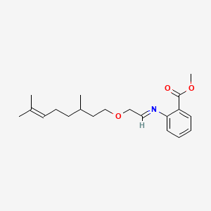 molecular formula C20H29NO3 B12674943 Methyl 2-((2-((3,7-dimethyl-6-octenyl)oxy)ethylidene)amino)benzoate CAS No. 93940-30-8