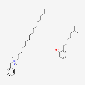 molecular formula C39H67NO B12674995 benzyl-hexadecyl-dimethylazanium;2-(6-methylheptyl)phenolate CAS No. 94086-43-8