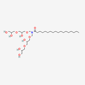 molecular formula C32H65NO11 B12674997 N,N-Bis[[3-(2,3-dihydroxypropoxy)-2-hydroxypropoxy]methyl]stearamide CAS No. 94248-87-0