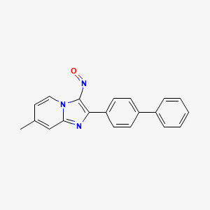 molecular formula C20H15N3O B12675017 Imidazo(1,2-a)pyridine, 2-(1,1'-biphenyl)-4-yl-7-methyl-3-nitroso- CAS No. 364043-78-7