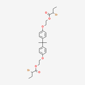 molecular formula C27H34Br2O6 B12675021 (Isopropylidene)bis(p-phenyleneoxyethylene) bis(2-bromobutyrate) CAS No. 93962-69-7