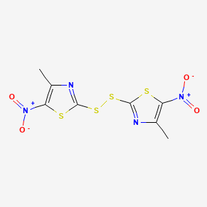 molecular formula C8H6N4O4S4 B12675024 Thiazole, 2,2'-dithiobis[4-methyl-5-nitro- CAS No. 72076-56-3