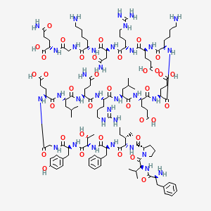 molecular formula C121H189N33O36 B12675103 Motilin (pig), 13-L-leucine-14-L-glutamic acid CAS No. 59408-63-8
