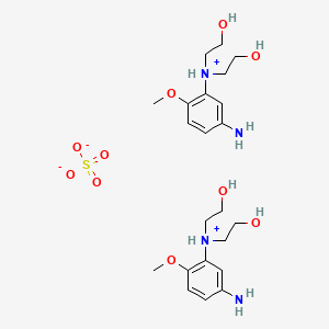 molecular formula C22H38N4O10S B12675154 Bis((5-amino-2-methoxyphenyl)bis(2-hydroxyethyl)ammonium) sulphate CAS No. 93841-26-0