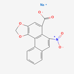 molecular formula C16H8NNaO6 B12675171 Sodium 6-nitrophenanthro[3,4-D]-1,3-dioxole-5-carboxylate CAS No. 94213-68-0