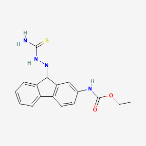 molecular formula C17H16N4O2S B12675172 Ethyl 9-((aminocarbothioyl)hydrazono)-9H-fluoren-2-ylcarbamate CAS No. 42135-11-5