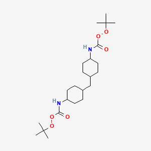 molecular formula C23H42N2O6 B12675186 Bis(tert-butyl) methylenebis(cyclohexane-4,1-diyl)bis(peroxycarbamate) CAS No. 79094-65-8