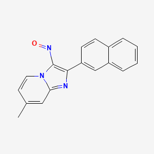 molecular formula C18H13N3O B12675265 Imidazo(1,2-a)pyridine, 7-methyl-2-(2-naphthalenyl)-3-nitroso- CAS No. 364043-77-6