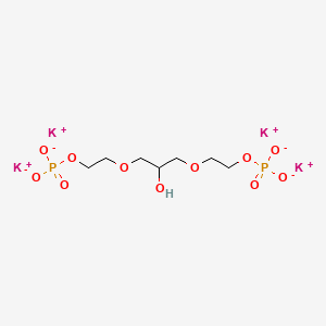 molecular formula C7H14K4O11P2 B12675267 Tetrapotassium P,P'-((2-hydroxypropane-1,3-diyl)bis(oxyethylene)) diphosphate CAS No. 94313-95-8