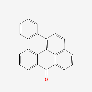 molecular formula C23H14O B12675378 1-Phenyl-7H-benz(de)anthracen-7-one CAS No. 73693-78-4