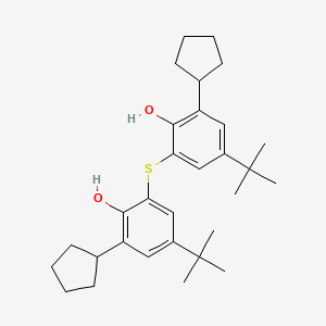 molecular formula C30H42O2S B12675391 2,2'-Thiobis(4-tert-butyl-6-cyclopentylphenol) CAS No. 55036-39-0