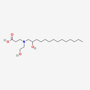 molecular formula C19H39NO4 B12675444 N-(2-Hydroxyethyl)-N-(2-hydroxytetradecyl)beta-alanine CAS No. 70521-71-0