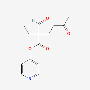 molecular formula C14H17NO4 B12675478 Ethyl (1)-beta-oxo-alpha-(3-oxobutyl)-4-pyridylpropionate CAS No. 94089-25-5