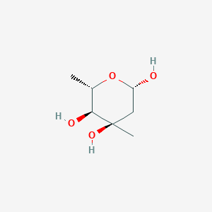 molecular formula C7H14O4 B12675495 Mycarose beta-L-pyranose CAS No. 1195719-45-9