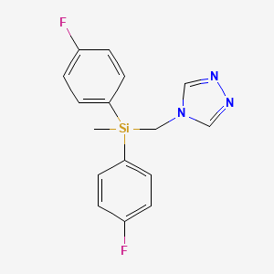 molecular formula C16H15F2N3Si B12675554 Bis(4-fluorophenyl)methyl(4H-1,2,4-triazol-4yl-methyl)silane CAS No. 101377-47-3