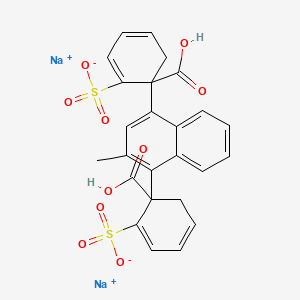 molecular formula C25H20Na2O10S2 B12675565 Disodium 1,1'-(2-methyl-1,4-naphthylene) bis(2-sulphonatobenzoate) CAS No. 94134-97-1