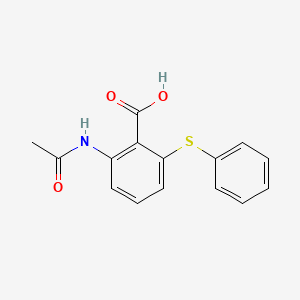 molecular formula C15H13NO3S B12675572 2-Acetamido-6-(phenylthio)benzoic acid CAS No. 84455-38-9
