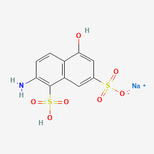 molecular formula C10H8NNaO7S2 B12675601 Sodium hydrogen 2-amino-5-hydroxynaphthalene-1,7-disulphonate CAS No. 83763-45-5