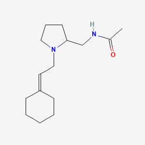 molecular formula C15H26N2O B12675602 N-((1-(2-Cyclohexylideneethyl)-2-pyrrolidinyl)methyl)acetamide CAS No. 94231-73-9