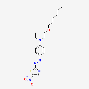 molecular formula C19H27N5O3S B12675646 N-Ethyl-N-(2-(hexyloxy)ethyl)-4-((5-nitrothiazol-2-yl)azo)aniline CAS No. 97552-66-4