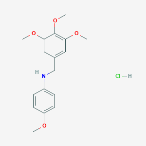 molecular formula C17H22ClNO4 B126757 4-methoxy-N-[(3,4,5-trimethoxyphenyl)methyl]aniline hydrochloride CAS No. 151222-02-5