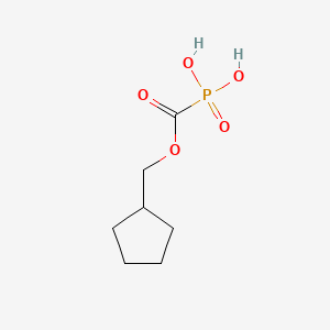 molecular formula C7H13O5P B12675727 Phosphinecarboxylic acid, dihydroxy-, cyclopentylmethyl ester, oxide CAS No. 72305-05-6