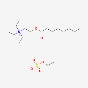 molecular formula C18H39NO6S B12675751 Triethyl(2-((1-oxooctyl)oxy)ethyl)ammonium ethyl sulphate CAS No. 98072-08-3
