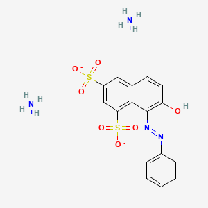 molecular formula C16H18N4O7S2 B12675758 Diammonium 7-hydroxy-8-(phenylazo)naphthalene-1,3-disulphonate CAS No. 83898-22-0