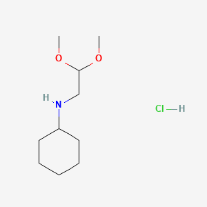 molecular formula C10H21NO2.ClH<br>C10H22ClNO2 B12675778 Cyclohexyl(2,2-dimethoxyethyl)ammonium chloride CAS No. 97552-62-0