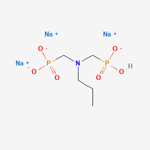 molecular formula C5H12NNa3O6P2 B12675780 Trisodium hydrogen ((propylimino)bis(methylene))diphosphonate CAS No. 94199-79-8