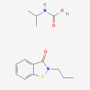 molecular formula C14H20N2O3S B12675781 propan-2-ylcarbamic acid;2-propyl-1,2-benzothiazol-3-one CAS No. 199173-00-7