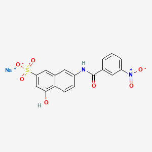 molecular formula C17H11N2NaO7S B12675807 Sodium 4-hydroxy-7-((3-nitrobenzoyl)amino)naphthalene-2-sulphonate CAS No. 94232-36-7