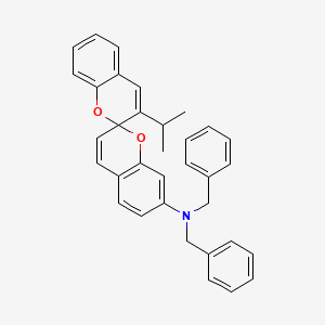 molecular formula C34H31NO2 B12675853 N,N-Dibenzyl-3'-isopropyl-2,2'-spirobi[2H-1-benzopyran]-7-amine CAS No. 68589-67-3