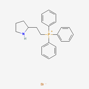 molecular formula C24H27BrNP B12675858 Triphenyl[2-(pyrrolidin-2-YL)ethyl]phosphonium bromide CAS No. 93942-38-2