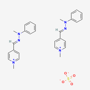 molecular formula C28H32N6O4S B12675915 N-methyl-N-[(E)-(1-methylpyridin-1-ium-4-yl)methylideneamino]aniline;sulfate CAS No. 94159-08-7